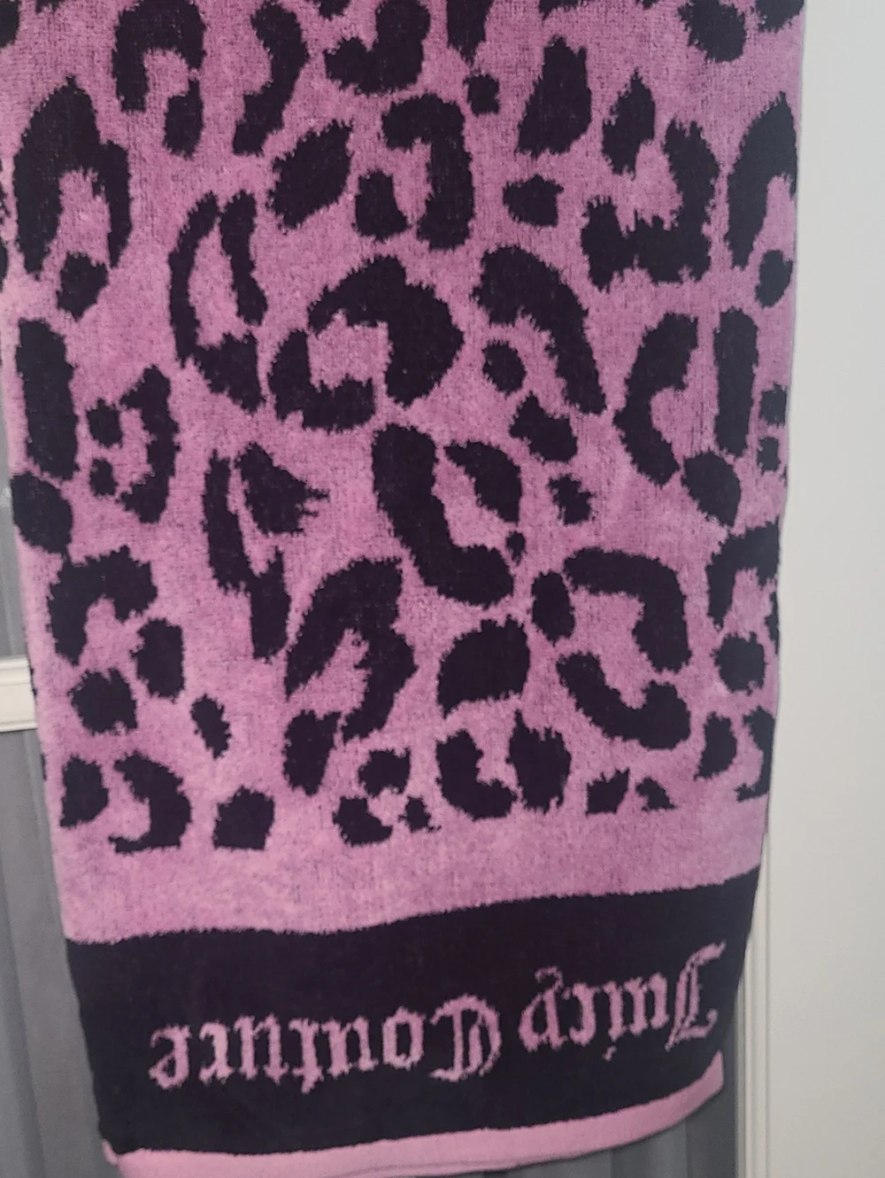 Juicy Couture Pink Leopard Print Beach Towel